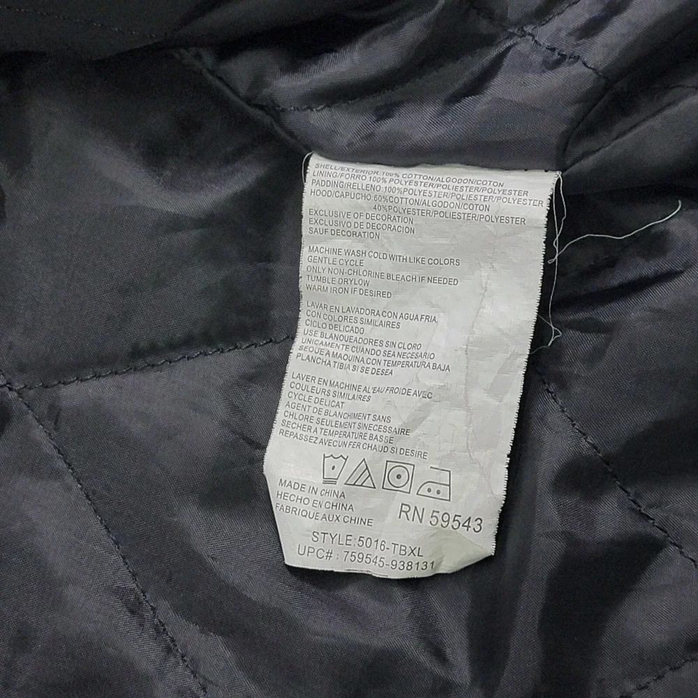 Dickies Men's Brown Quilt Lined Fleece Hooded Utility Canvas Work Jacket Size XL